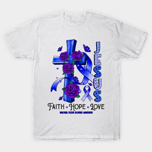 Brachial Plexus Injuries Awareness - Jesus Cross ribbon Faith T-Shirt